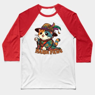 Mardi Gras cat Baseball T-Shirt